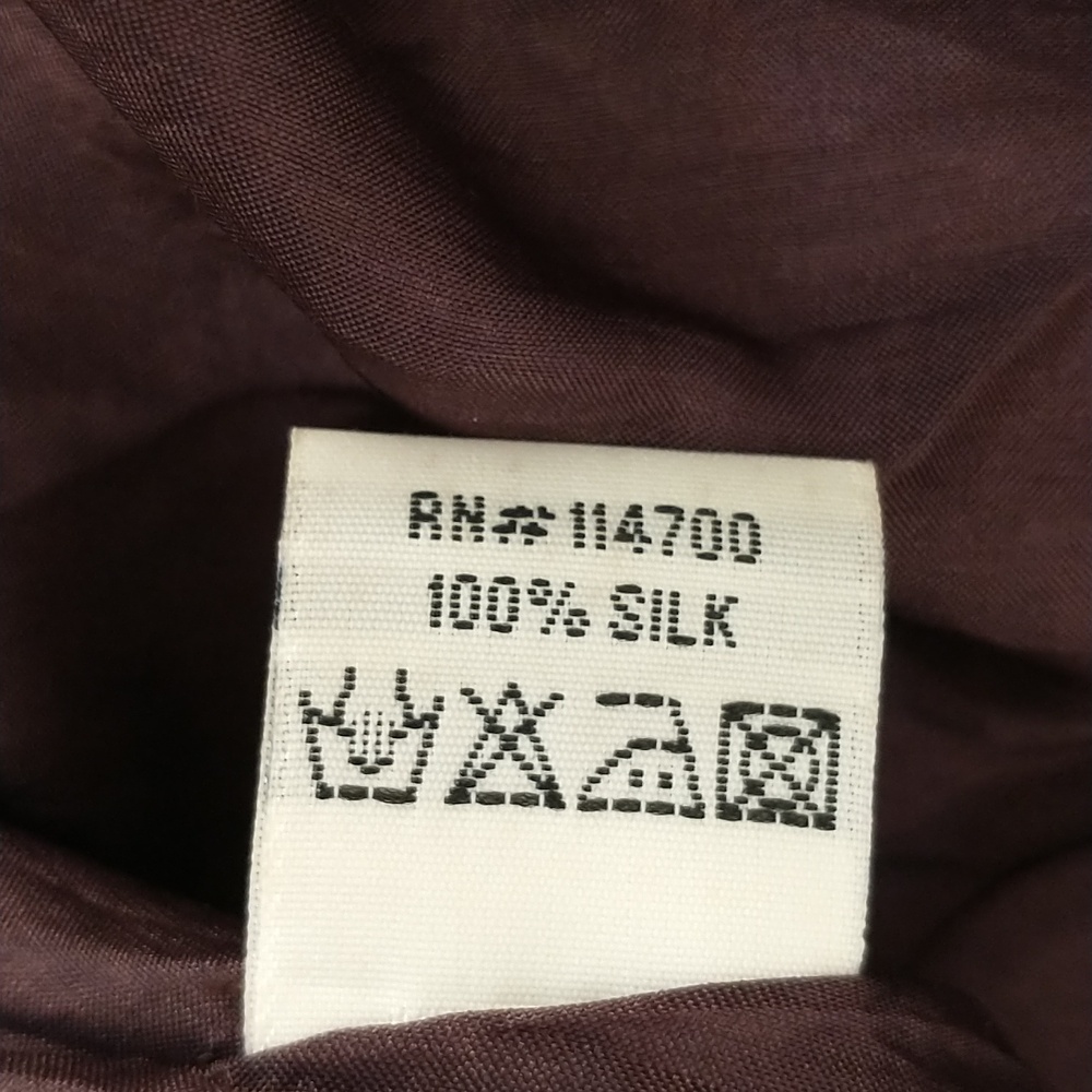100% Silk Skirt Rag Ruffles Tiered Effect Chan Luu Long Maxi Brown Burgundy SeeM - Picture 9 of 12